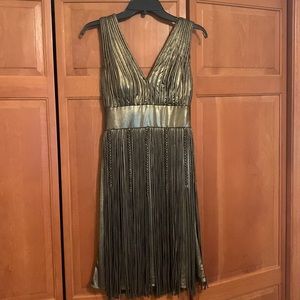 Mikael Aghal Metallic Fringe Dress size 4